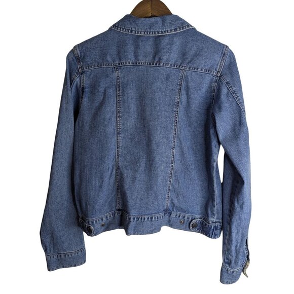 Sigrid Olsen Denim Jean Jacket W/Zipper Closure & Pockets Sz 10 Closet Staple - Picture 8 of 12